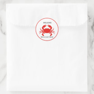 Modern Simple Red kink crab seafood fresh Classic Round Sticker