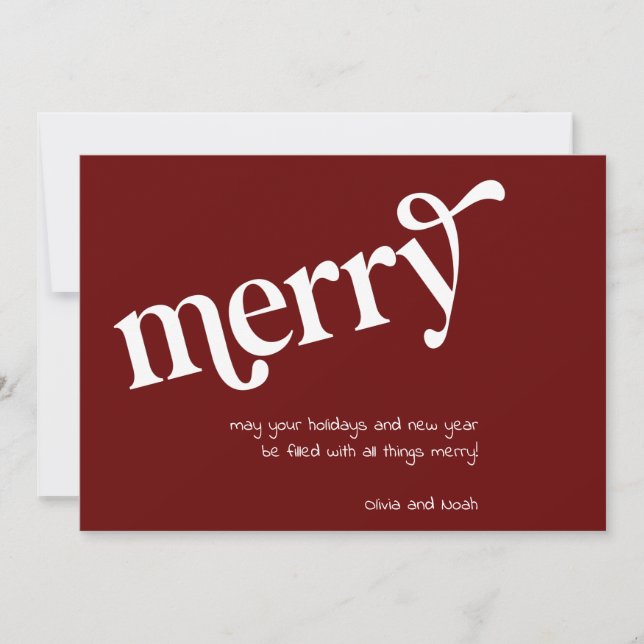Modern Simple Red Merry Holiday (Front)
