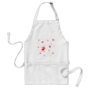 Modern Simple Red Moose Snowflakes Standard Apron