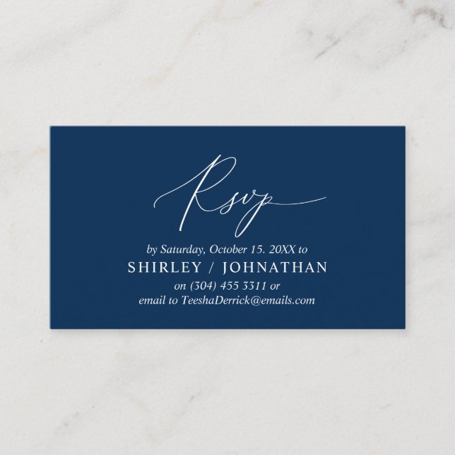 Modern Simple Romantic Calligraphy, Wedding RSVP Enclosure Card (Front)