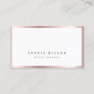 Modern simple rose gold border professional business card