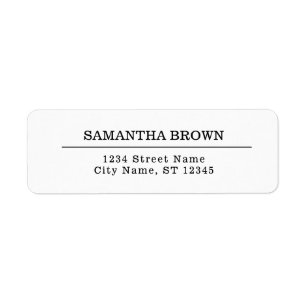 Modern Simple Rustic Black and White  Return Address Label