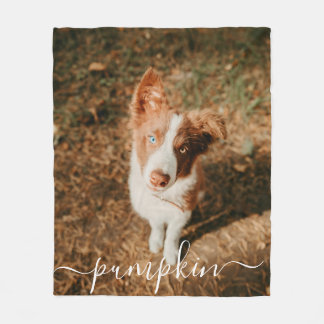 Modern Simple Rustic Chic Custom Pet Photo Fleece Blanket