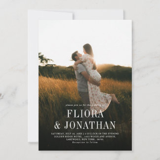 Modern Simple Rustic Country Chic Photo Wedding Invitation