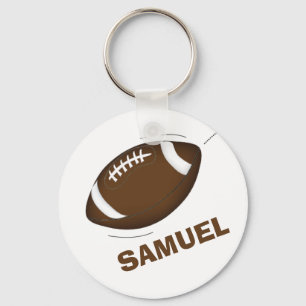 Modern Simple Rustic Football Sports Custom Key Ring