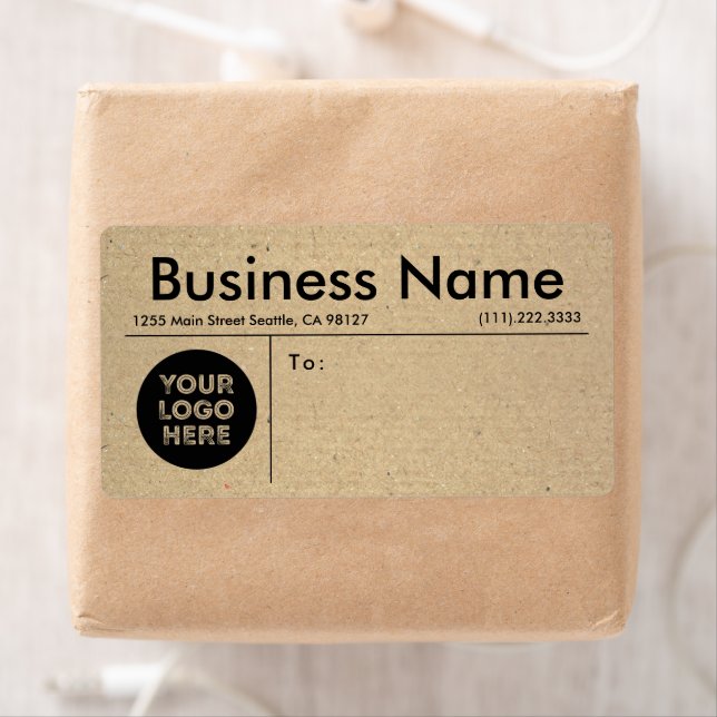 Modern Simple Rustic Kraft Business Logo Shipping (Insitu)