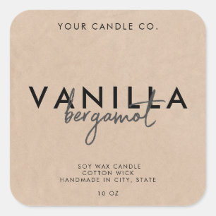 Modern Simple Rustic Kraft Candle Label