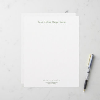 Modern Simple Sage Green Personalised Business Custom Letterhead