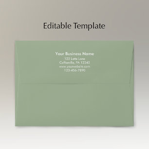 Modern Simple Sage Green Personalised Business Envelope