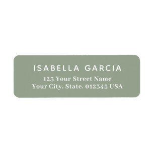 Modern Simple Sage Green Return Address Return Address Label