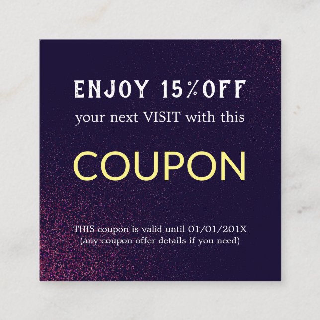 Modern Simple Salon Discount Coupon (Front)