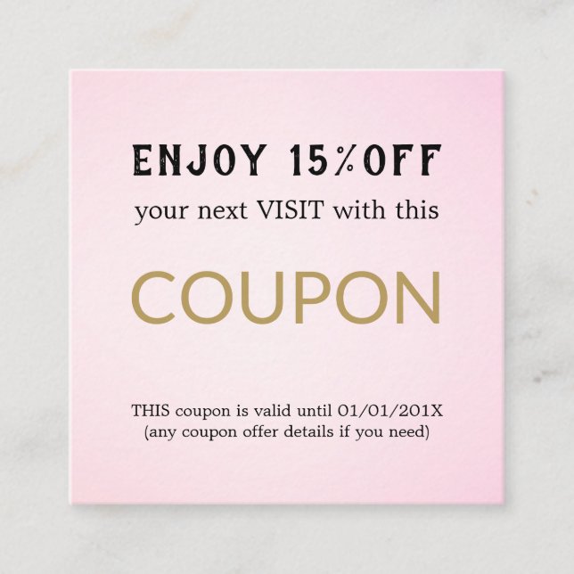 Modern Simple Salon Discount Coupon (Front)