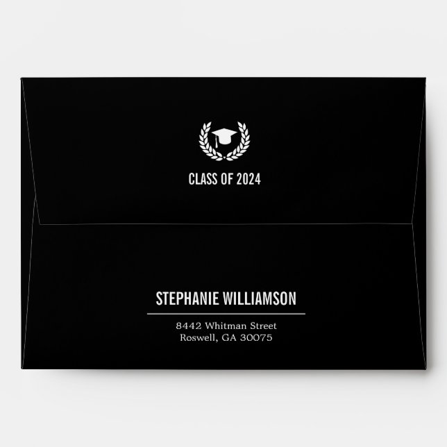 Modern Simple School College Graduation Party Envelope (Back (Top Flap))