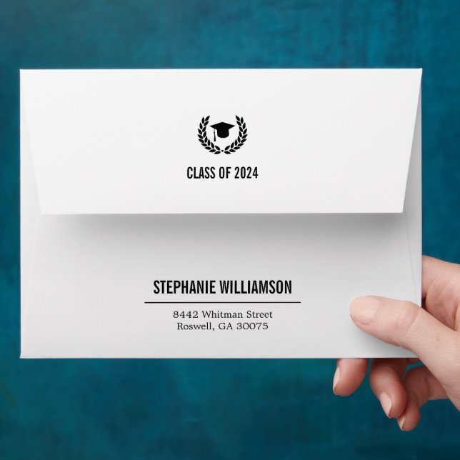 Modern Simple School College Graduation Party Envelope (Hand)