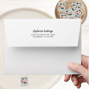 Modern Simple Script 50th Birthday Return Address Envelope