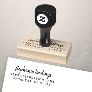 Modern Simple Script 50th Birthday Return Address Rubber Stamp