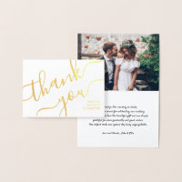 Modern Simple Script and Photo Wedding Thank You