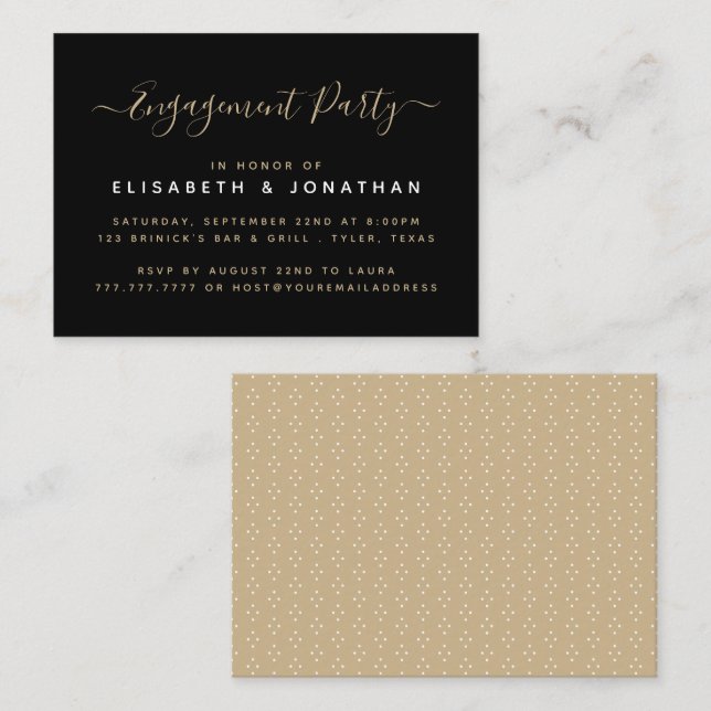 Modern Simple Script Engagement Party Ticket (Front/Back)
