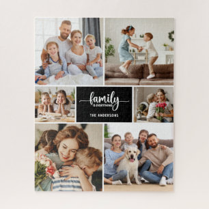 Modern simple Script Family Photo Jigsaw Puzzle
