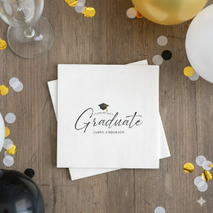 Modern Simple Script Graduation Party Napkin