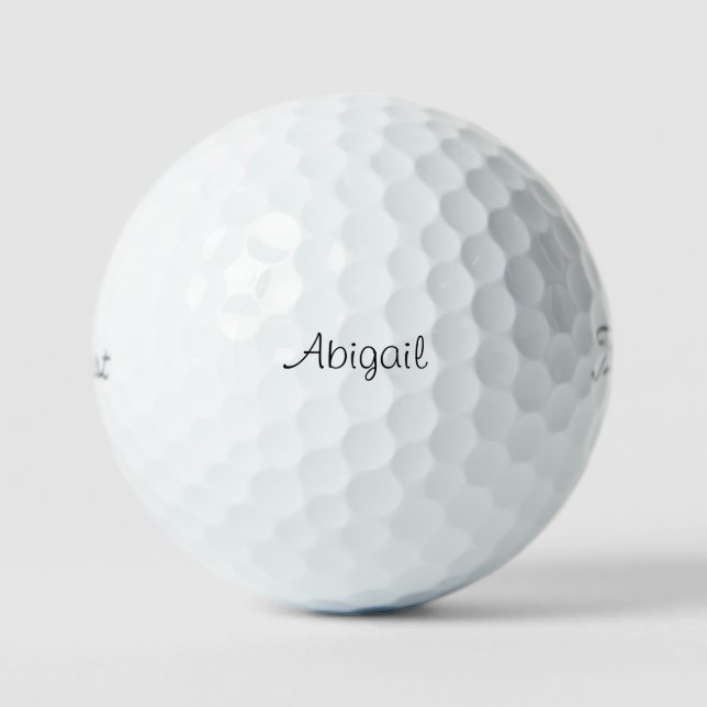 Modern Simple Script Name Titleist Pro V1 Golf Balls (Front)