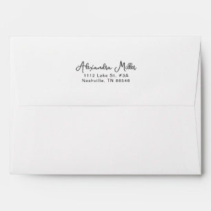 Modern Simple Script Personalised Monogram Name En Envelope