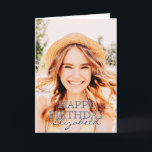Modern Simple Script Photo Birthday Greeting Card<br><div class="desc">Design is modern and simple. Add a custom photo of the birthday celebrant and add his/her name,  add a custom message</div>