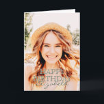 Modern Simple Script Photo Birthday Greeting Card<br><div class="desc">Design is modern and simple. Add a custom photo of the birthday celebrant and add his/her name,  add a custom message</div>