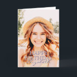 Modern Simple Script Photo Birthday Greeting Card<br><div class="desc">Design is modern and simple. Add a custom photo of the birthday celebrant and add his/her name,  add a custom message</div>