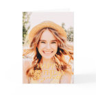 Modern Simple Script Photo Birthday Greeting