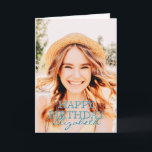 Modern Simple Script Photo Birthday Greeting Card<br><div class="desc">Design is modern and simple. Add a custom photo of the birthday celebrant and add his/her name,  add a custom message</div>