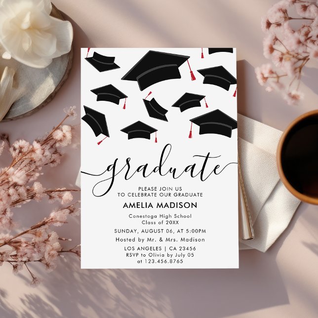 Modern Simple Script Photo Graduation Party Invitation (Creator Uploaded)
