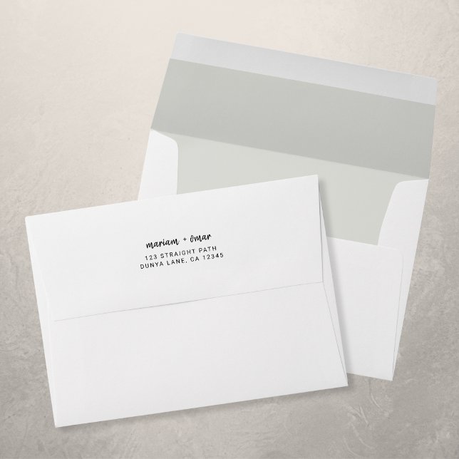 Modern Simple Script Return Address Wedding Envelope (Creator Uploaded)