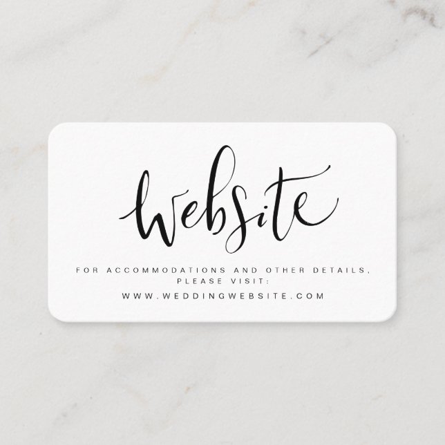 Modern Simple Script Wedding website Insert card (Front)