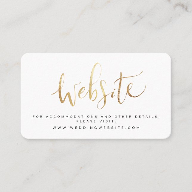 Modern Simple Script Wedding website Insert card (Front)