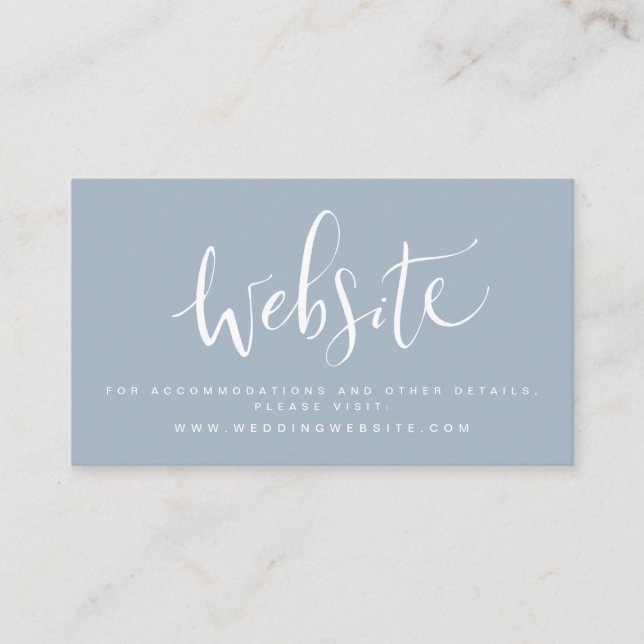 Modern Simple Script Wedding website Insert card (Front)