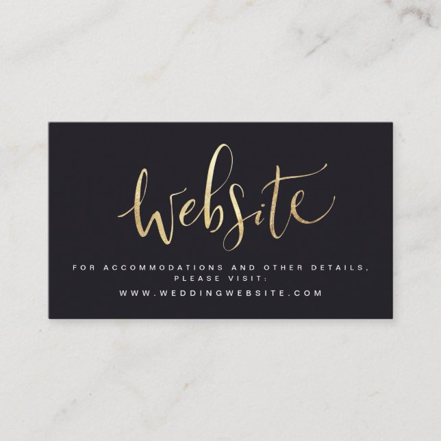 Modern Simple Script Wedding website Insert card (Front)