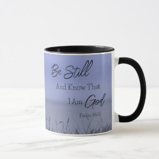 Modern Simple Scripture Blue Wheat Field   Mug