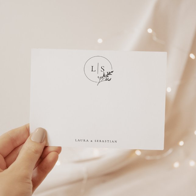 Modern Simple Serif Monogram Couple Stationery Card (Creator Uploaded)