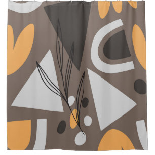 Modern simple shapes seamless pattern design. Scan Shower Curtain