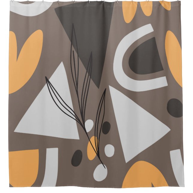 Modern simple shapes seamless pattern design. Scan Shower Curtain (Front)