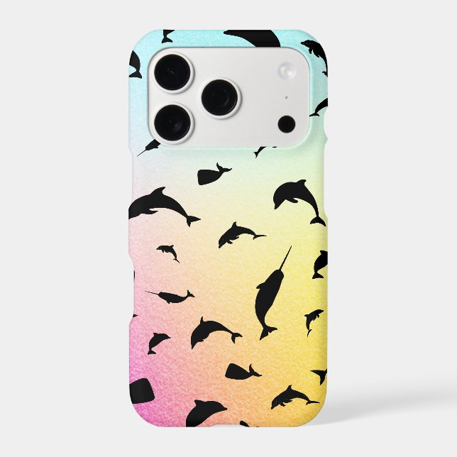 Modern Simple shark whale fish rainbow gradient  (Back)