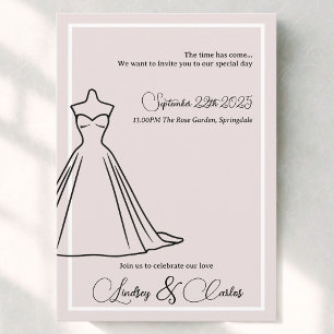 Modern Simple Silhouette Minimalist Invitation