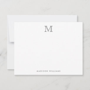 Modern Simple Silver Grey Monogram Card