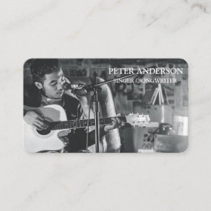 Modern Simple Singer Musician Photography Business Card