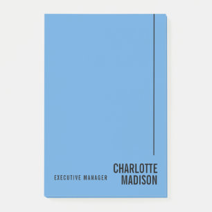 Modern Simple Sky Blue Minimalist Own Name Post-it Notes