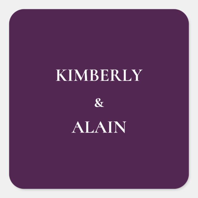 Modern Simple Solid Purple Wedding Envelope Seal (Front)