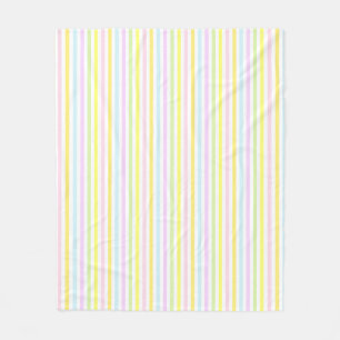 Modern Simple Stripes in Multicolor Pastel Colours Fleece Blanket