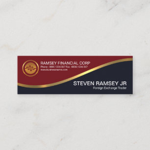 Modern Simple Stylish Gold Wave Forex Trader Mini Business Card