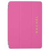 Modern Simple Stylish Hot Pink Magenta Monogram iPad Air Cover (Front)